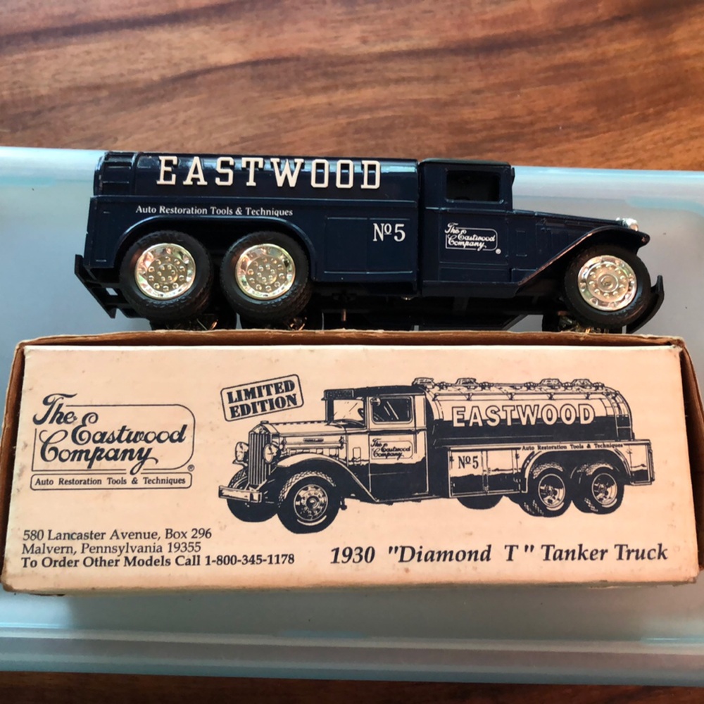 Blue 1930 Diamond T Tanker Truck Toy